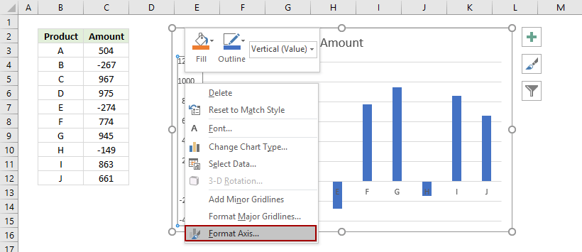 microsoft excel for mac why does my x axis not pull